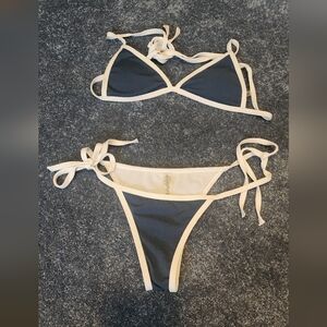 Navy White Bikini Set